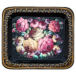 Поднос с авторской росписью "Цветы" 32х28 см