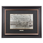  /30*40см-СЕРЕБРЕНИЕ Офорт черно-белый "Санкт-Петербург. Вид на Зимний дворец"