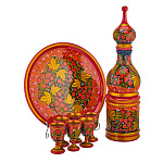 Питейный набор на 6 персон "Ягоды". Хохлома