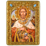 0065377-15*20см Икона подарочная"Александр Невский" мор.дуб  в ПУ (RTI-249-1.m)