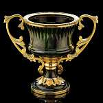 0056886 Златоуст ВАЗА НЕФРИТОВАЯ "ИЗОБИЛИЕ" (КРАТЕР С РУЧКАМИ) RAZ - 7806