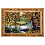 0073713-28*19см ПАННО настенное ПЕЙЗАЖ янтарная крошка (24*15см)