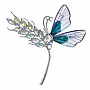 Брошь со стразами "Бабочка на колоске", фотография 2. Интернет-магазин ЛАВКА ПОДАРКОВ