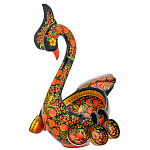 200371/28**16,5*35см  Хохлома Сувенир БРАТИНА "Лебедь" с ковшиками клубника