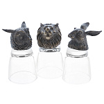 0080881 Бронза НАБОР СТОПОК "Звери" 3шт в ПУ