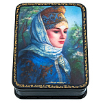 0074696 Шкатулка с росписью  "Женский портрет " 8*10*3 см