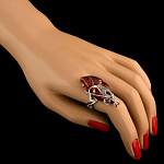 720035/4,96г  Серебро 925* КОЛЬЦО  вст.Янтарь сваровски