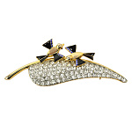 -0701 Традиции ФАБЕРЖЕ  Брошь "ПТАШКИ НА ЛИСТОЧКЕ"