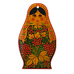 0033619  Хохлома Сувенир ДОСКА РАЗДЕЛОЧНАЯ "МАТРЕШКА"рябина