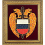 Панно янтарное "Герб ФСО" 46 х 52 см, фотография 1. Интернет-магазин ЛАВКА ПОДАРКОВ
