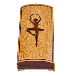 Шкатулка из карельской березы и красного дерева "Балерина"