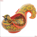 0021076 Хохлома Ковш "Глухарка" 26,5*41*28см  (Зол/хохл.) 3839