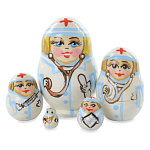 0033373-5м-ВРАЧ МАТРЕШКА-МАЛЫШКА серия"ПРОФЕССИИ" h ок.5см