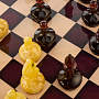 Шахматный ларец с янтарными фигурами 48х48 см, фотография 10. Интернет-магазин ЛАВКА ПОДАРКОВ