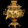 Чайный набор с самоваром "Золотая Хохлома". Златоуст, фотография 5. Интернет-магазин ЛАВКА ПОДАРКОВ