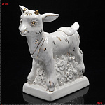 -0,5л Фарфор ШТОФ "КОЗЛЕНОК" белый с зол. в комплекте (5018)