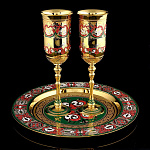 /ФПП-эмаль Златоуст питейный НАБОР ВИННЫЙ:Тарель+2 бокала (эмаль)