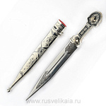 17038 Оружие сувенирное КИНЖАЛ КУБАЧИНСКИЙ Серебро Мельхиор  (Кубачи) в П/У