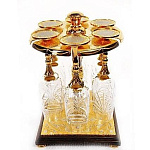 14460 Златоуст ПГ Набор Питейный "ДЕРЕВО", латунь, никель, золото(999,9), хрусталь. в П/У