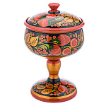 0020252  Хохлома ВАЗА ДЛЯ ВАРЕНЬЯ 18*11см 