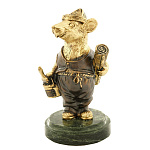 0033097 Бронза Статуэтка "МЫШОНОК-РЕМОНТНИК" (4.276)