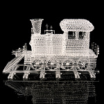 /ММ/22см Модель техники "ПАРОВОЗ" кварцевое стекло 