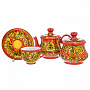 Чайно-столовый сервиз с самоваром "Предания старины". Хохлома, фотография 2. Интернет-магазин ЛАВКА ПОДАРКОВ