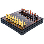 Шахматный ларец с инкрустацией и фигурами из янтаря "Сенатор"