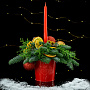Новогодняя композиция со свечой, фотография 1. Интернет-магазин ЛАВКА ПОДАРКОВ
