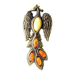 0045118/1038.4 Брошь Жар Птица маленькая (комбинированный)