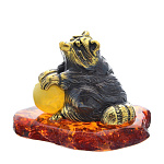 0045527/572 Сувенир Енот-Полоскун на подставке Сувенир (коньячный)