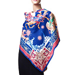  Сувенирный платок КОНЕК-ГОРБУНОК 90*90см состав:шелк70% вискоза30% МД НиныРучкиной