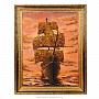 Картина янтарная "Корабль-парусник" 60х80 см, фотография 1. Интернет-магазин ЛАВКА ПОДАРКОВ