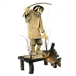 24010 Резьба по дереву Скульптура "Рыбак и сазан (мостик)"  АР 