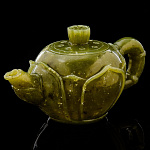 0058921 ЧАЙНИК ЗАВАРОЧНЫЙ из цельного камня Нефрит зеленый