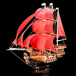 0020084/66*76  Нат.дерево МОДЕЛЬ КОРАБЛЯ 66*76см (АЛЫЕ ПАРУСА) 