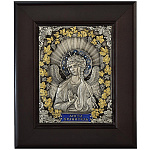 0033194-25*19см 0104001020 Гальв. серебр. ИКОНА "АНГЕЛ" золотой венок