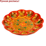 0063622  Хохломская роспись ПАСХАЛЬНИЦА "МОРОШКА" 12 яиц красный фон