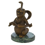 11159 Бронза Скульптура "Кролик"  в/к (на пластине)