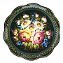 Поднос с авторской росписью "Цветы" 32х32 см, фотография 1. Интернет-магазин ЛАВКА ПОДАРКОВ