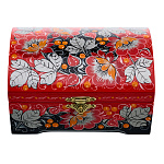 Шкатулка-сундучок "Цветы". Хохлома