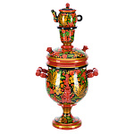 0072039 Хохлома САМОВАР сувенирный (с росписью) 30*16 см дерево