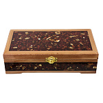 Шкатулка деревянная с янтарем