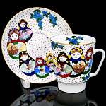 0073286 Фарфор Кофейная пара "МАТРЕШКА" объем 165 мл