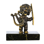 0034513/ФР-крестик Нат.камень СКУЛЬПТУРА "Ангел" в ассортименте Змеевик Бронза