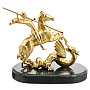 Бронзовая статуэтка с позолотой "Георгий Победоносец", фотография 1. Интернет-магазин ЛАВКА ПОДАРКОВ