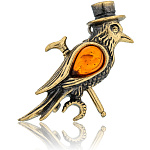 0071546/3477.4 Брошь Чижик-Пыжик (коньячный)