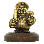 139243/часы Бронза Скульптура "Сова-постовой ДПС"