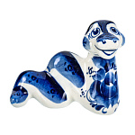  ГЖЕЛЬ Скульптура Символ года 2025 ЗМЕЯ ЭГЛЕ,  h=7,5 см