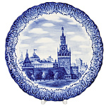 Декоративная тарелка "Москва. Кремль". Гжель